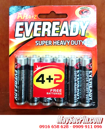 Eveready 1215-BP6; Pin AA 1.5v Eveready 1215-BP6 Heavy Duty _Made in Indonesia (Loại Vỉ 6viên)